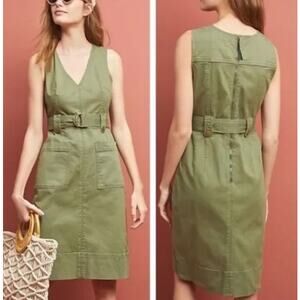 Maeve Olive Belted Mini Dress